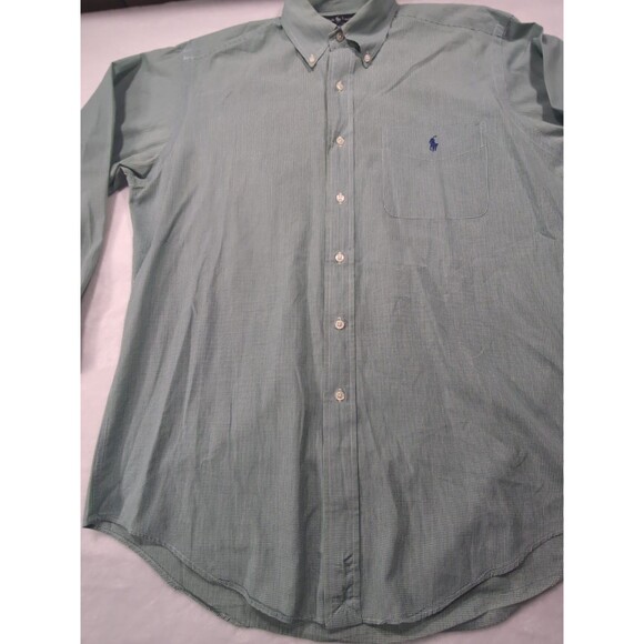 Polo Ralph Lauren Men's Yarmouth Cotton Pony Pocket Shirt Green Squares 15.5 34 - Picture 3 of 9